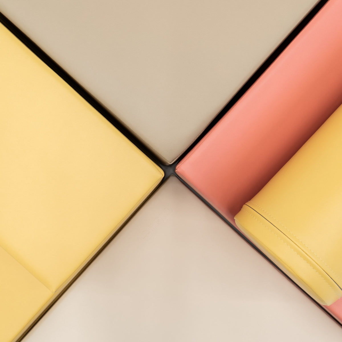 3. Close-up of pastel pink and yellow foam block textures