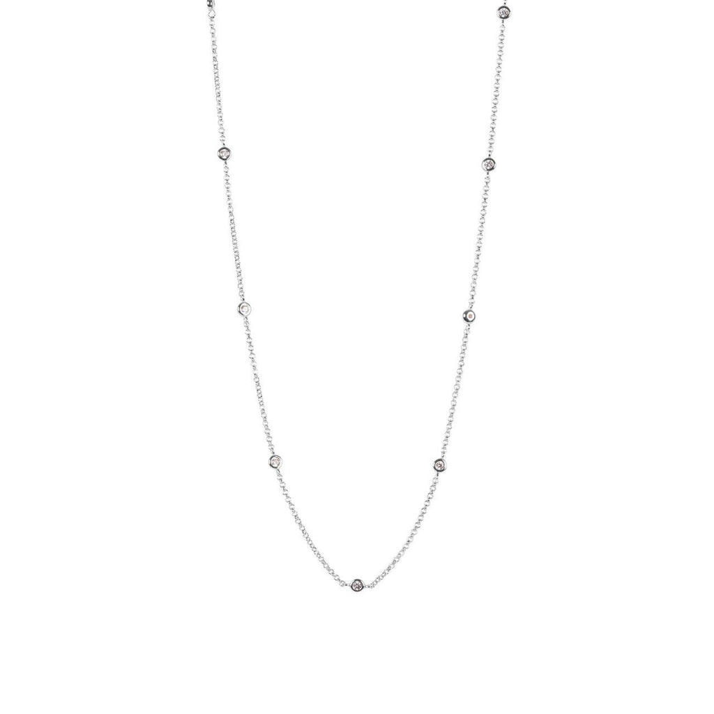 4. Studio image of Illumi Doubled S Necklace in silver rhodium, showcasing Nordic minimalism and zircons