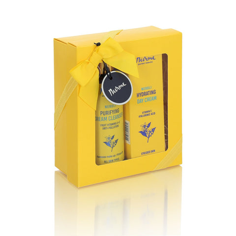 5. Nurme Natural Skincare Set in yellow gift box with ribbon