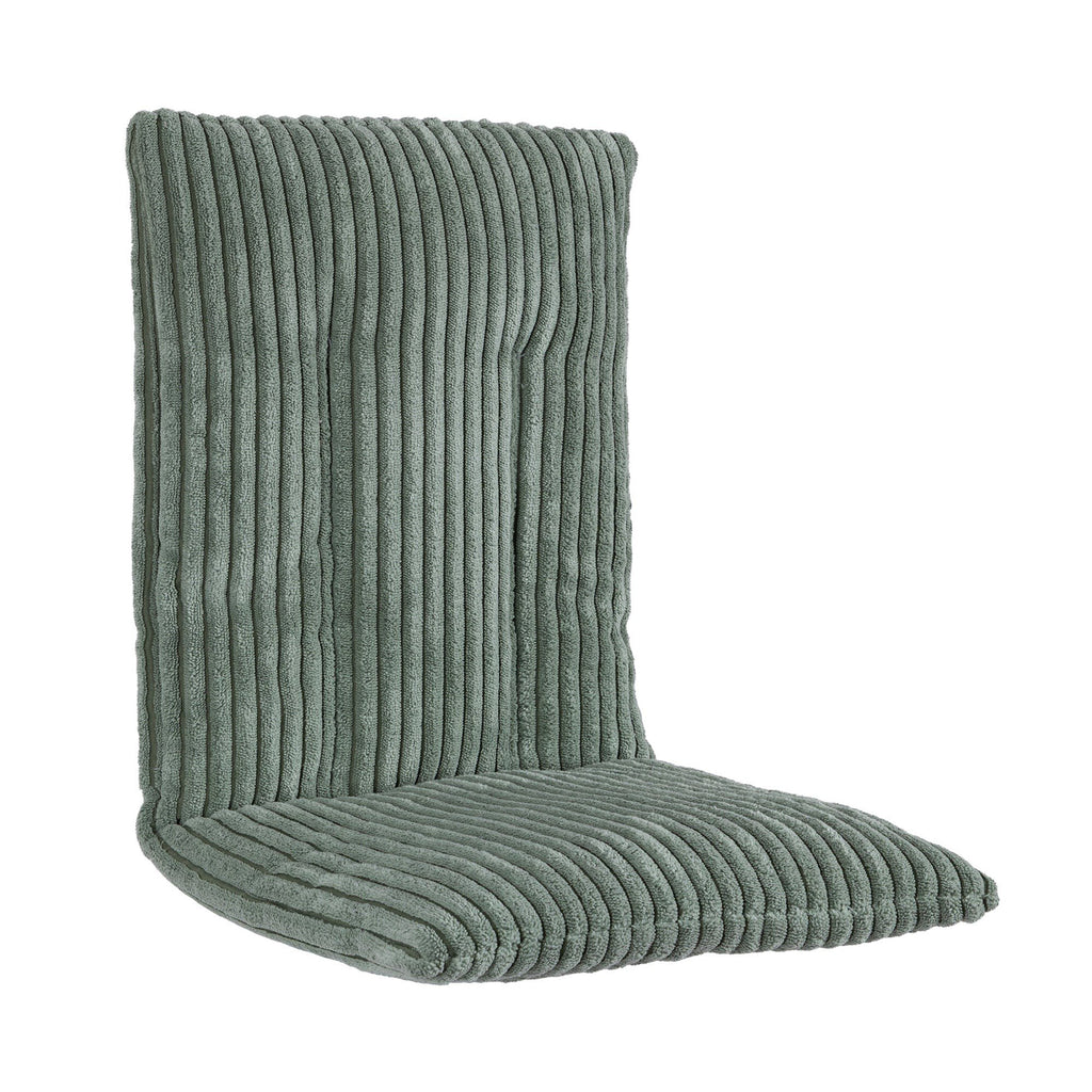 3. Olive green ribbed corduroy cushion shown in an L-shape, designed for MeowBaby swing seat