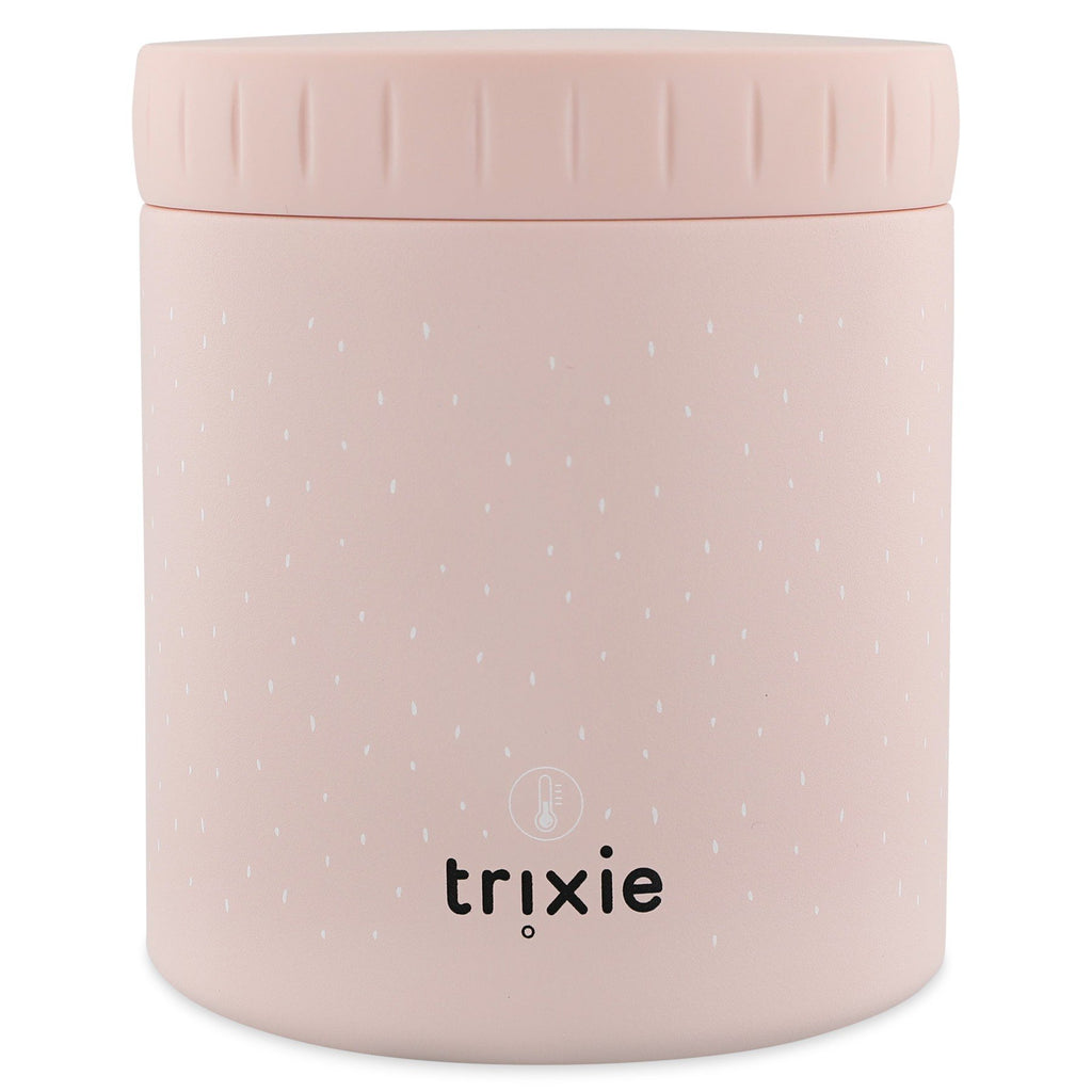 3. Pink insulated lunch pot with Trixie logo and temperature icon on white background
