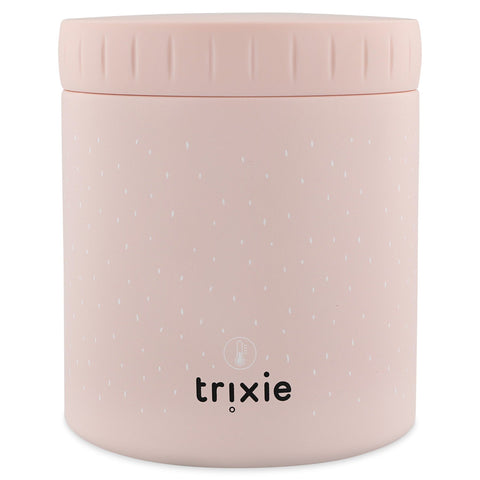 3. Pink insulated lunch pot with Trixie logo and temperature icon on white background