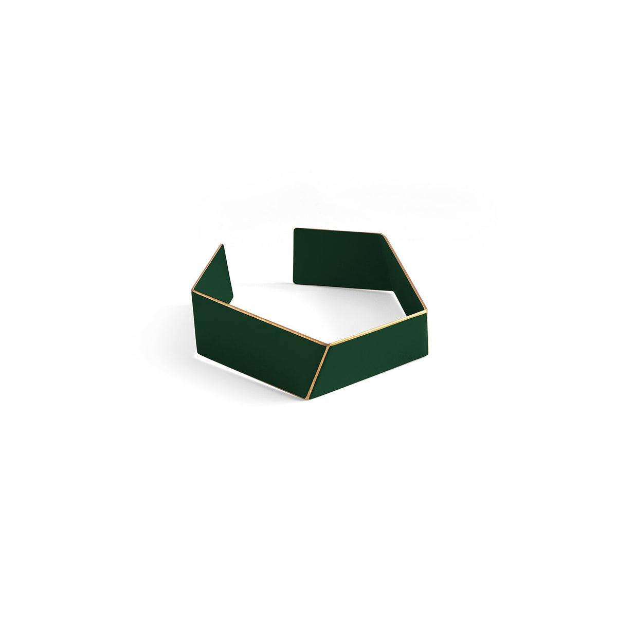 6. Moss Green Lisa Kroeber Jewellery Folded Bracelet in studio setting, highlighting sustainable craftsmanship