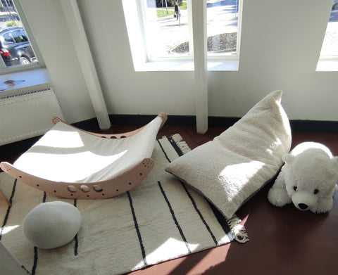 1. Luula Kids Bean Bag Chair in a playroom setting with wooden furniture and natural light