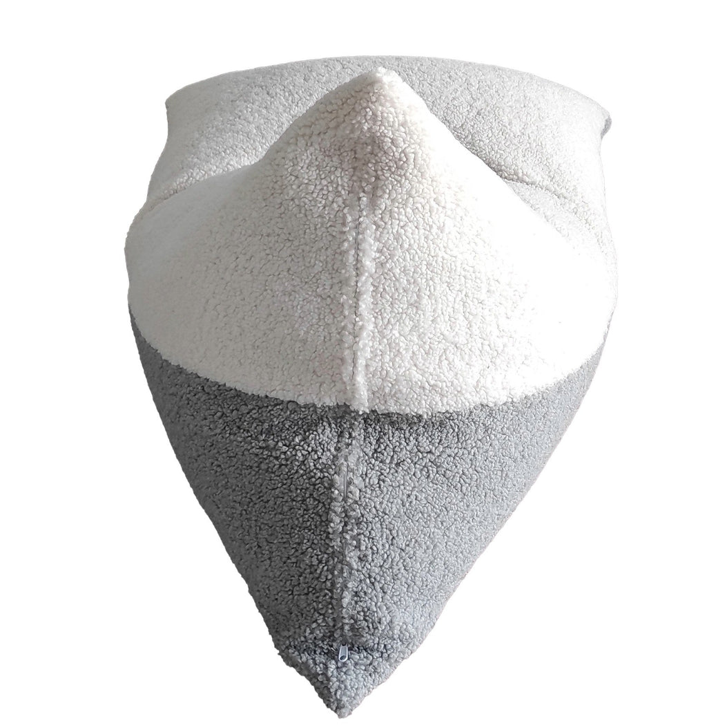 2. Luula Kids Bean Bag Chair in two-tone sherpa, shown from front on white background