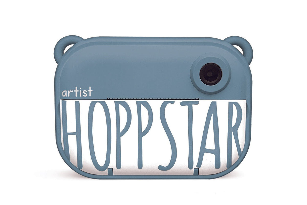 2. Blue Hoppstar kids camera with bear ear design on white background
