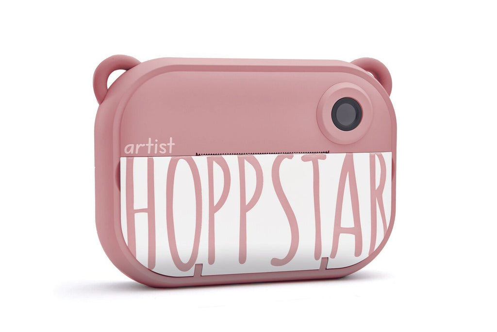 2. Pink Hoppstar kids camera with bear ear design on white background