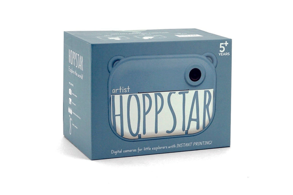 2. Blue Hoppstar kids camera in packaging with bear ear design on white background