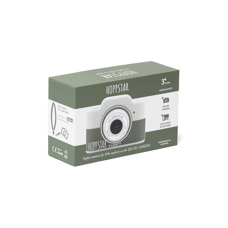5. Green Hoppstar Expert camera packaging box on white background