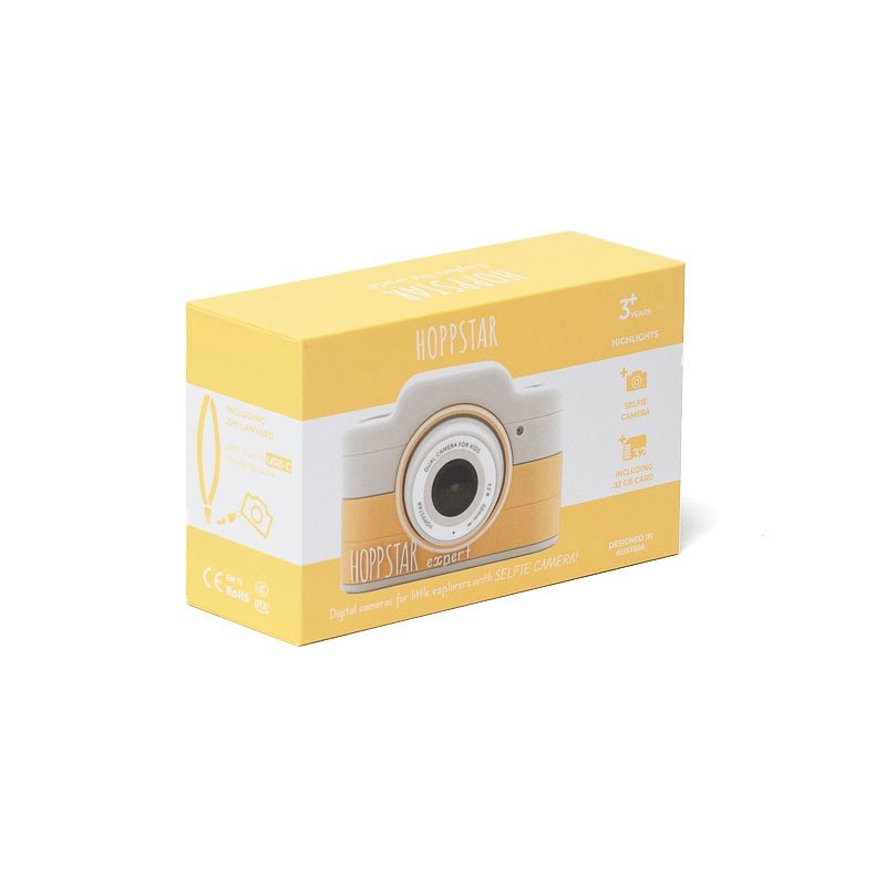 5. Yellow Hoppstar Expert camera packaging box on white background