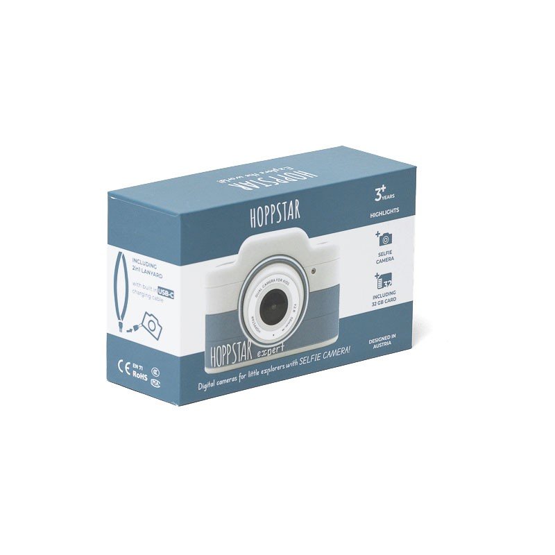 5. Blue Hoppstar Expert camera packaging box on white background