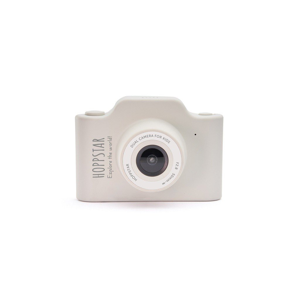 2. White Hoppstar Expert children's camera with silicone cover on white background