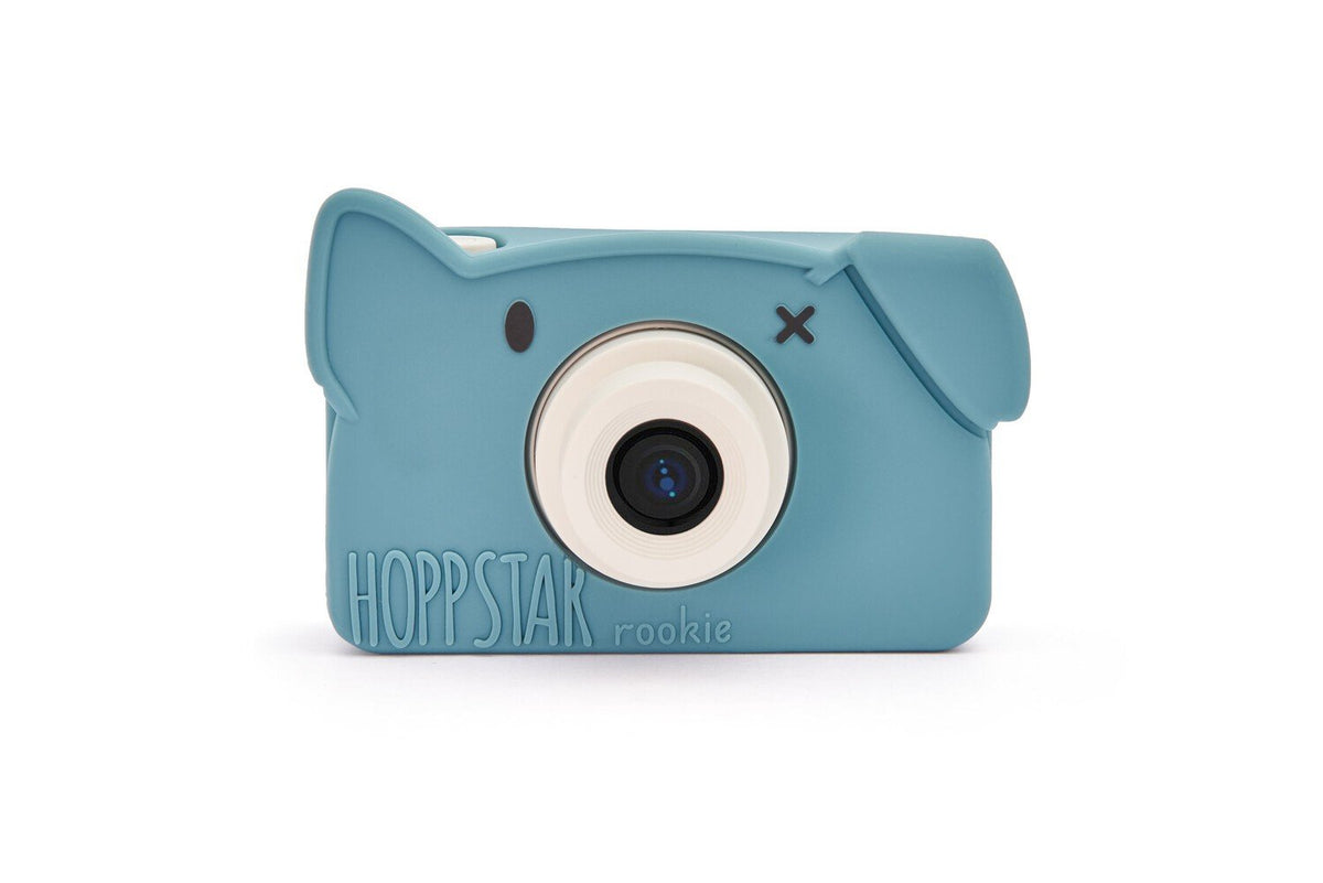 2. Blue Hoppstar Rookie camera with ear design on clean white background