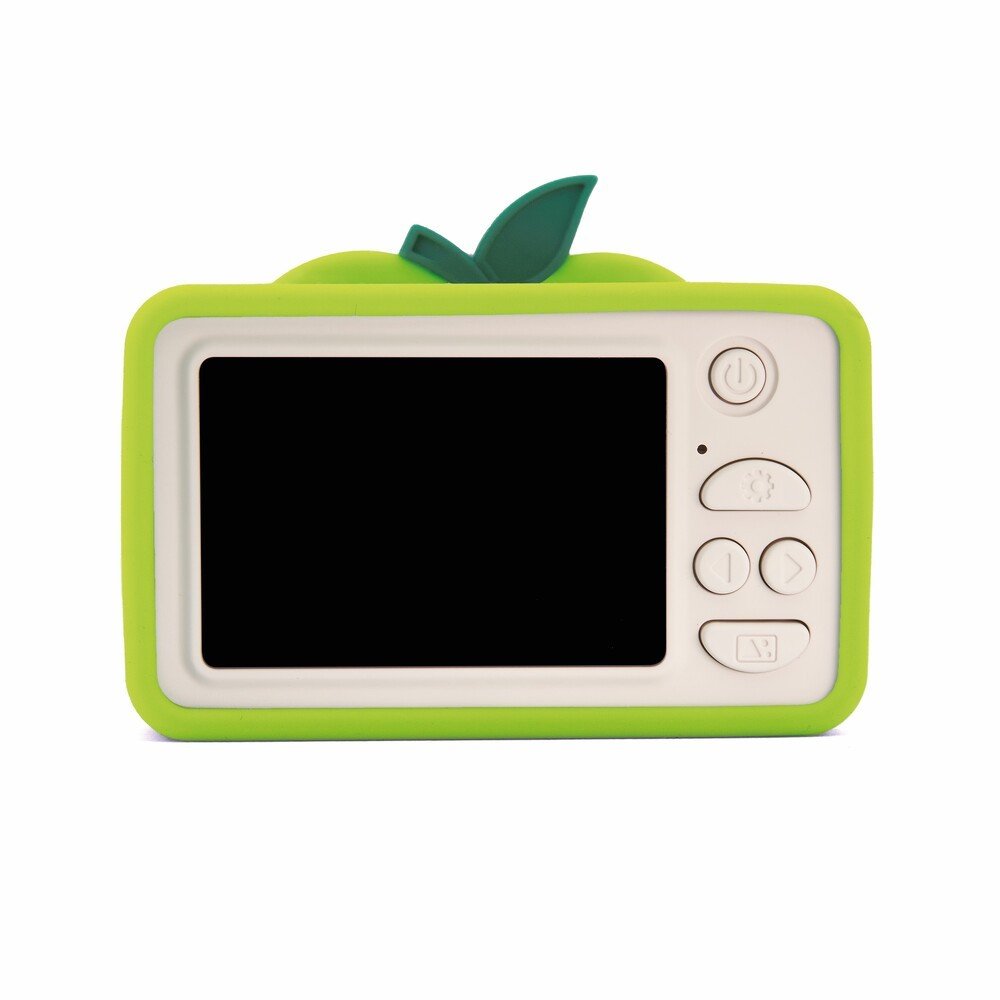 2. Back view of green Hoppstar Rookie camera with leaf detail on clean white background