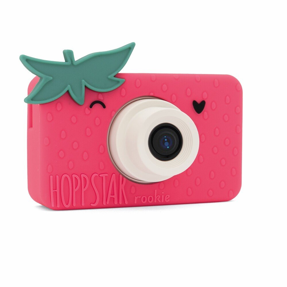 2. Pink Hoppstar Rookie camera with heart and leaf design on clean white background