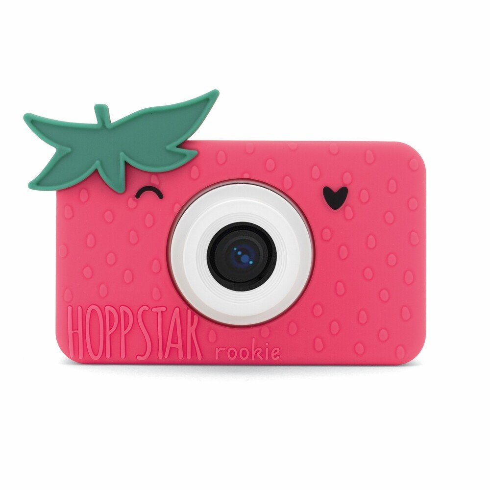 2. Pink Hoppstar Rookie camera with heart and leaf design on clean white background