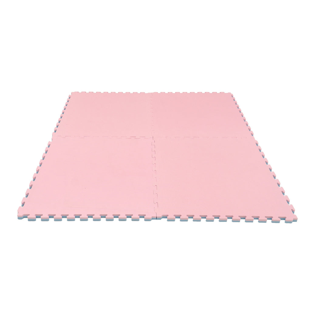 8. Large pink foam puzzle mat laid flat, displaying interlocking edges