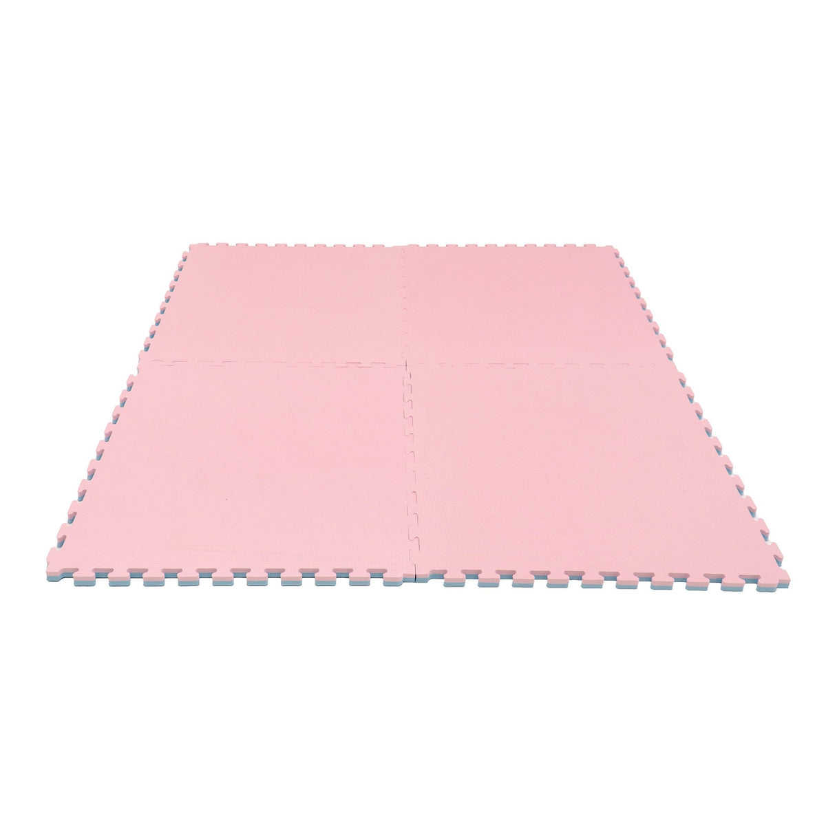 8. Large pink foam puzzle mat laid flat, displaying interlocking edges