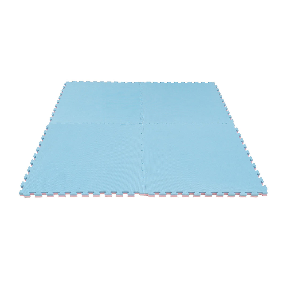 7. Large blue foam puzzle mat laid flat, showing interlocking edges