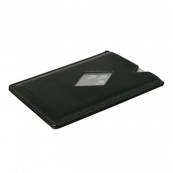 9. EXENTRI City black cardholder with cube pattern shown at an angle