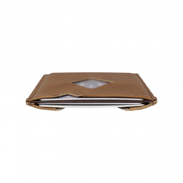 22. Side view of EXENTRI City sand cardholder showing slim profile