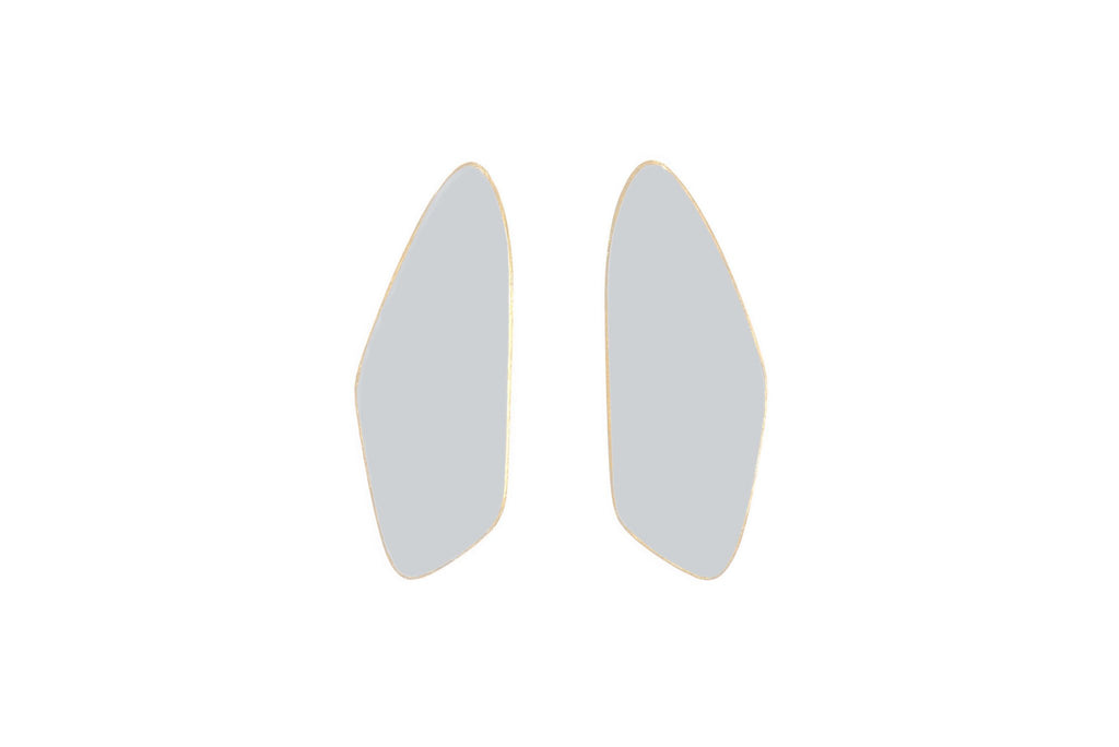 9. Lisa Kroeber Jewellery Leaves Small Earrings in light gray, organic shape design