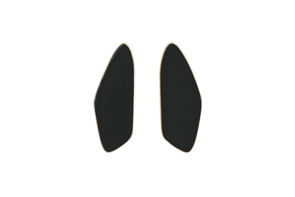 14. Lisa Kroeber Jewellery Leaves Small Earrings in black, organic shape design
