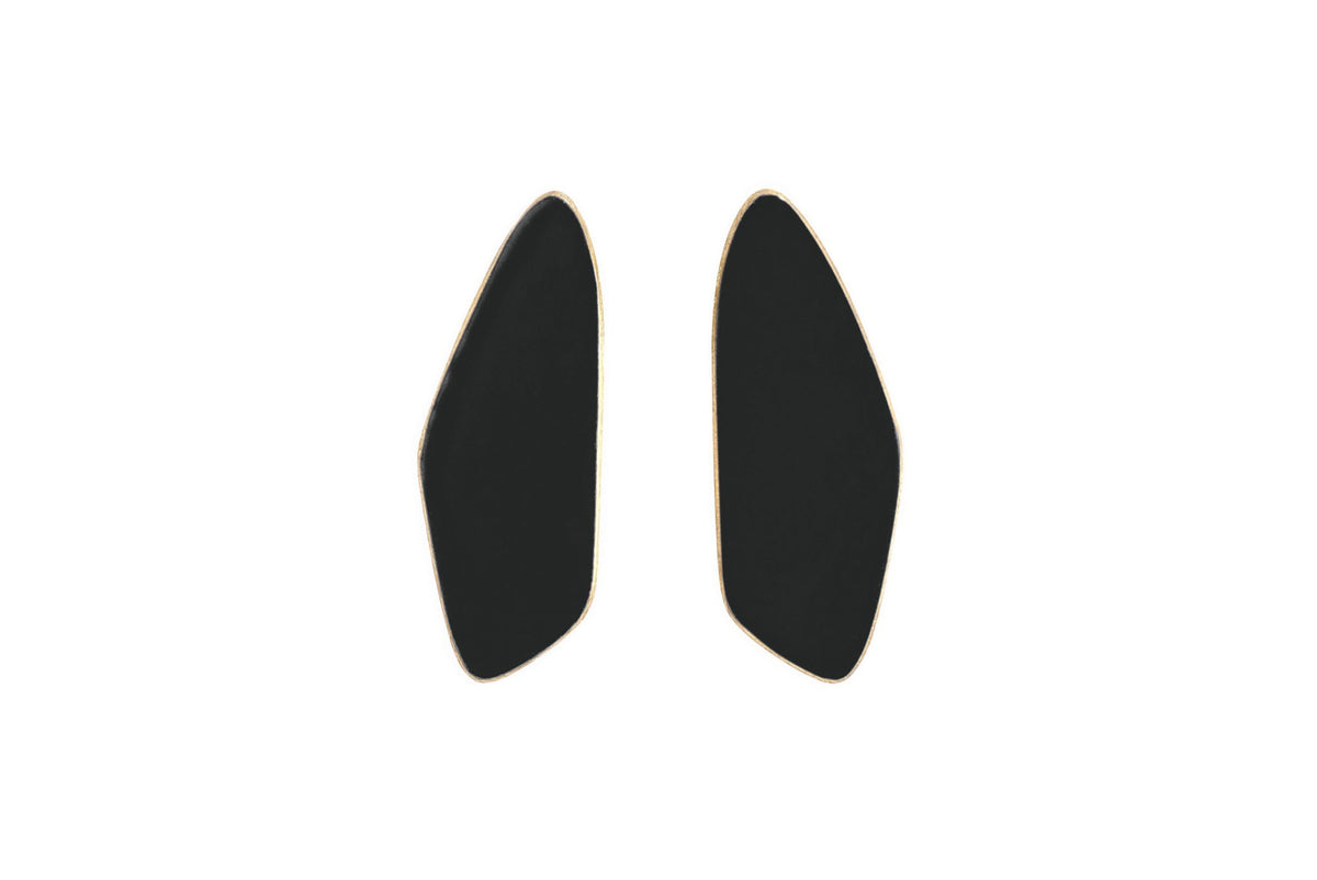 14. Lisa Kroeber Jewellery Leaves Small Earrings in black, organic shape design