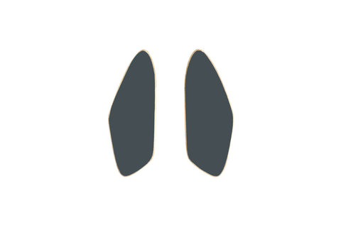 3. Lisa Kroeber Jewellery Leaves Small Earrings in dark gray, organic shape design
