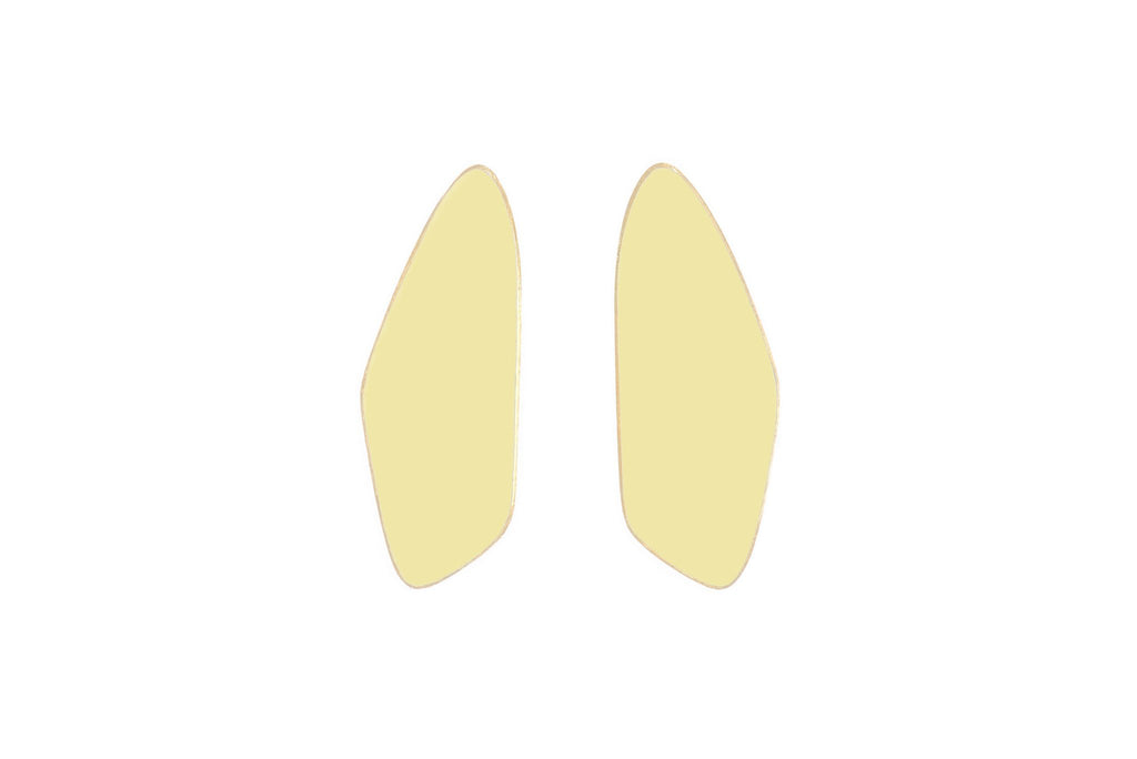 2. Lisa Kroeber Jewellery Leaves Small Earrings in light yellow, organic shape design