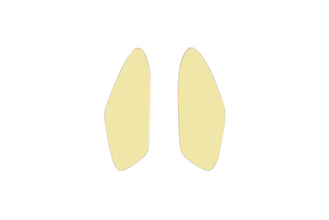 2. Lisa Kroeber Jewellery Leaves Small Earrings in light yellow, organic shape design