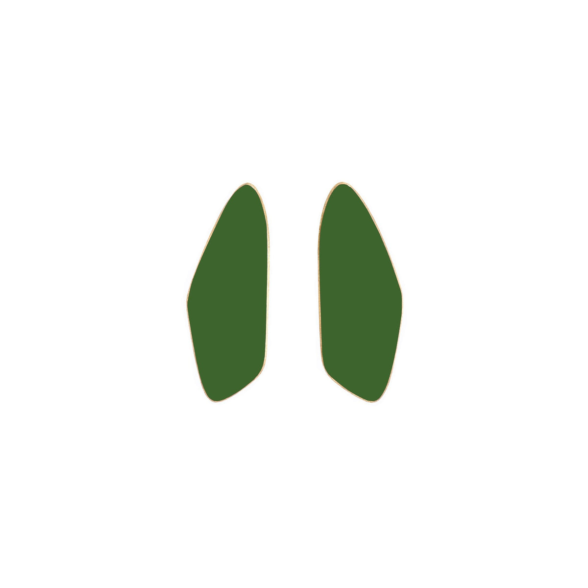 17. Lisa Kroeber Jewellery Leaves Small Earrings in green, organic shape design