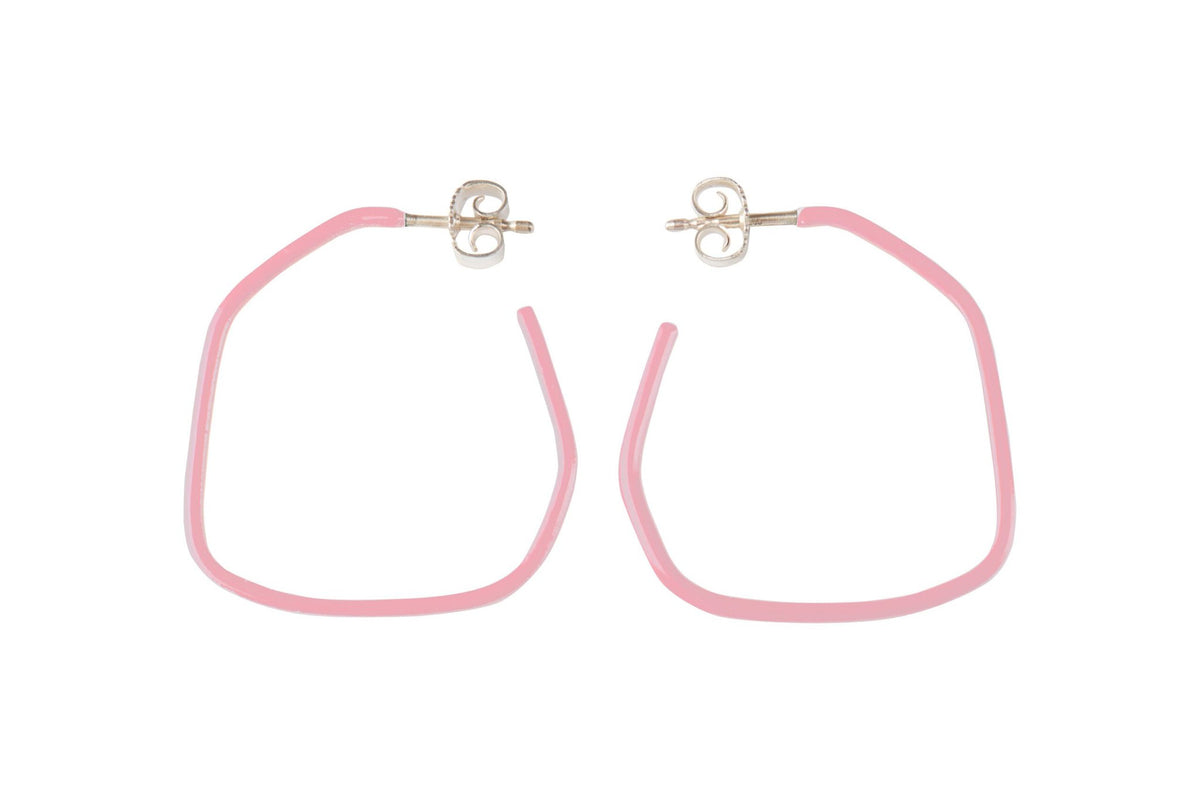 17. Studio image of Lisa Kroeber Jewellery Lines Earrings in pink