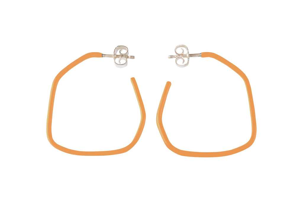 14. Studio image of Lisa Kroeber Jewellery Lines Earrings in orange