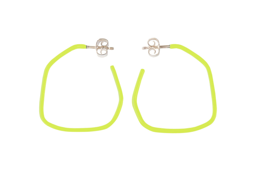 11. Studio image of Lisa Kroeber Jewellery Lines Earrings in yellow