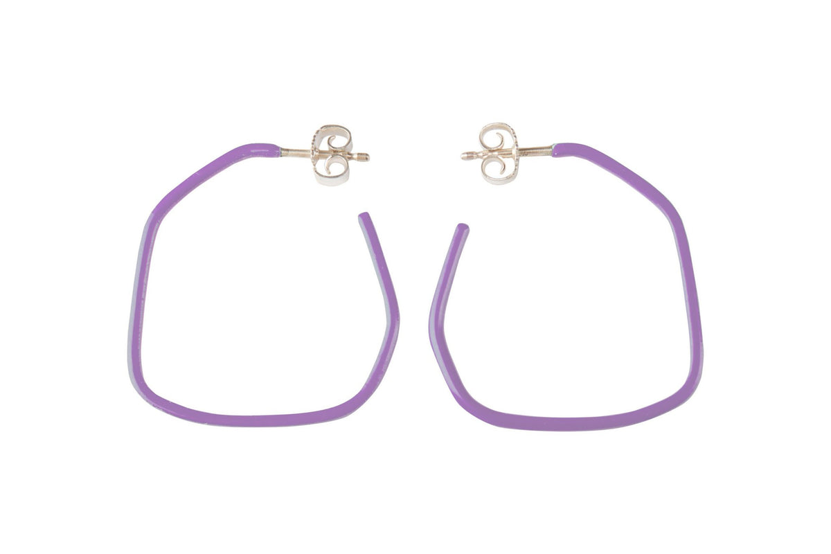 12. Studio image of Lisa Kroeber Jewellery Lines Earrings in purple