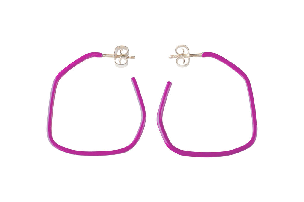 4. Studio image of Lisa Kroeber Jewellery Lines Earrings in pink