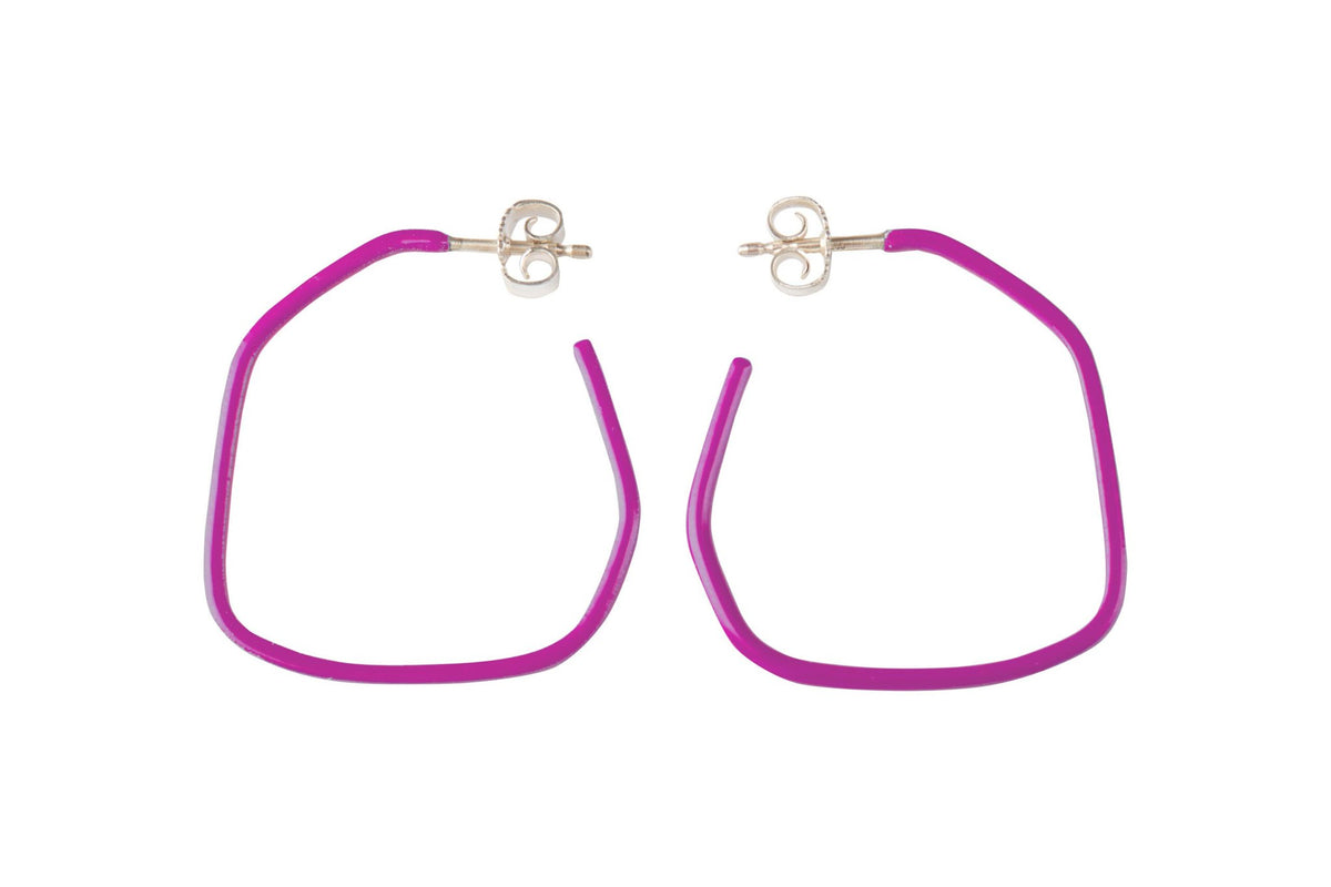 4. Studio image of Lisa Kroeber Jewellery Lines Earrings in pink