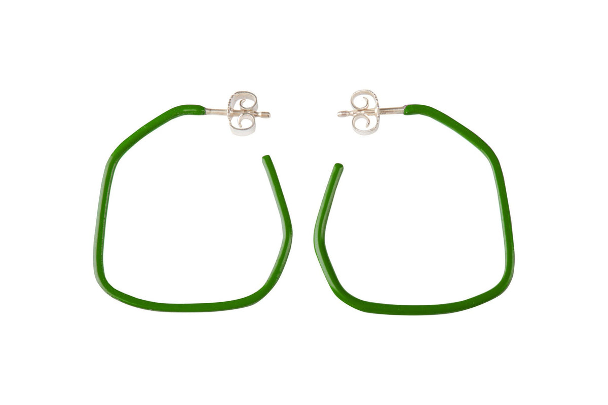 16. Studio image of Lisa Kroeber Jewellery Lines Earrings in green