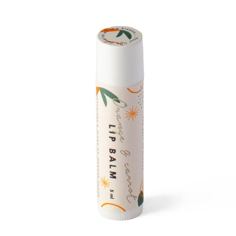 2. BONOBO Orange & Carrot lip balm in white tube with orange and green design, 5 ml size, studio shot