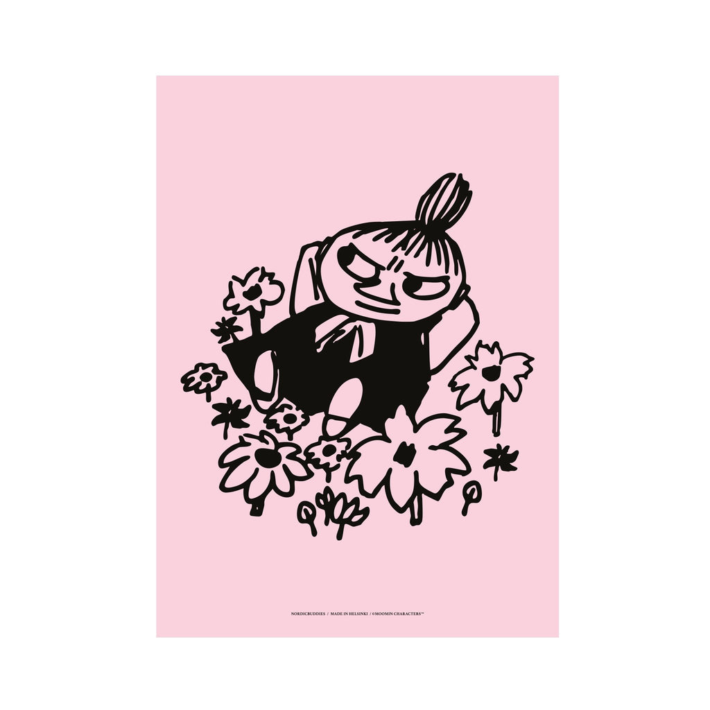 2. Little My Poster by Moomin, pink background, 30x40 cm, silk paper