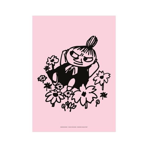 1. Little My poster by Moomin on pink background, 50x70 cm, silk paper, unframed