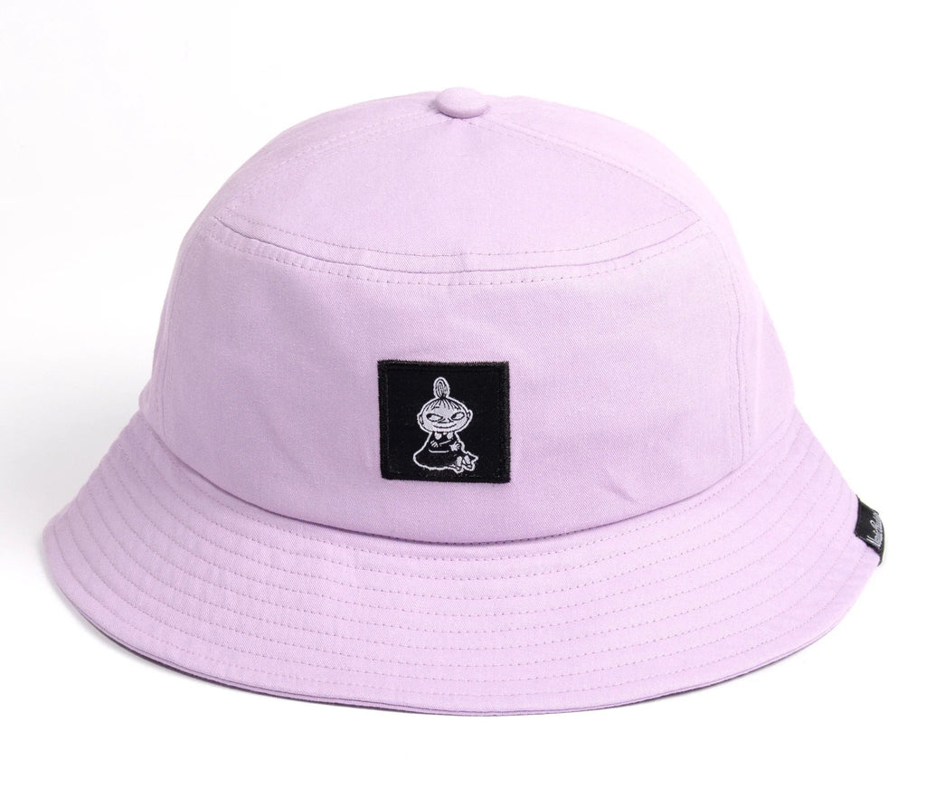 4. Front view of lilac Little My bucket hat by Moomin, highlighting design and color