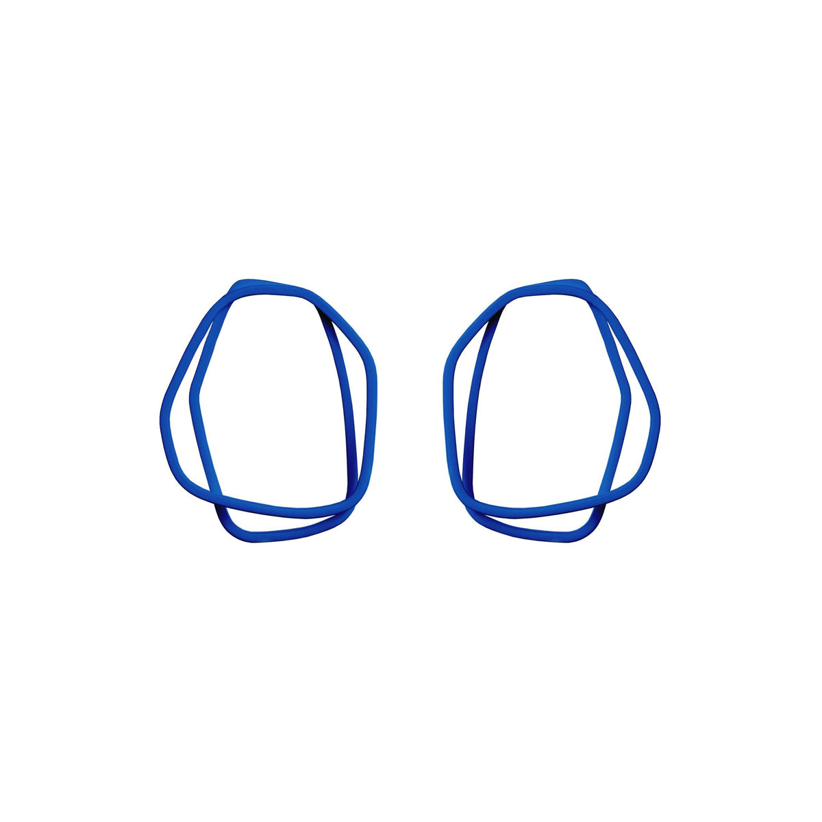 4. Lisa Kroeber Jewellery Loops Earrings in dark blue, organic shape, powder coated brass