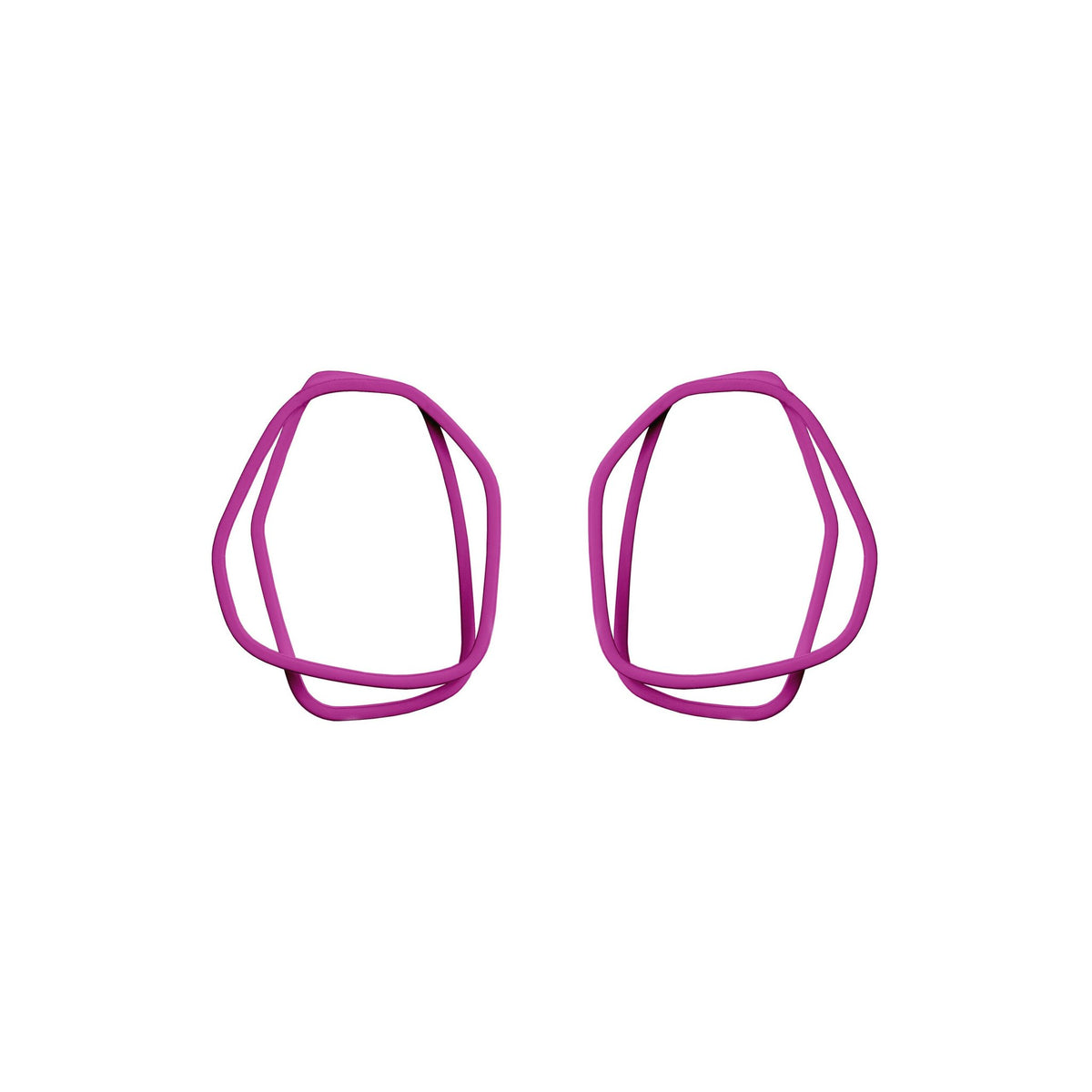 3. Lisa Kroeber Jewellery Loops Earrings in pink, organic shape, powder coated brass