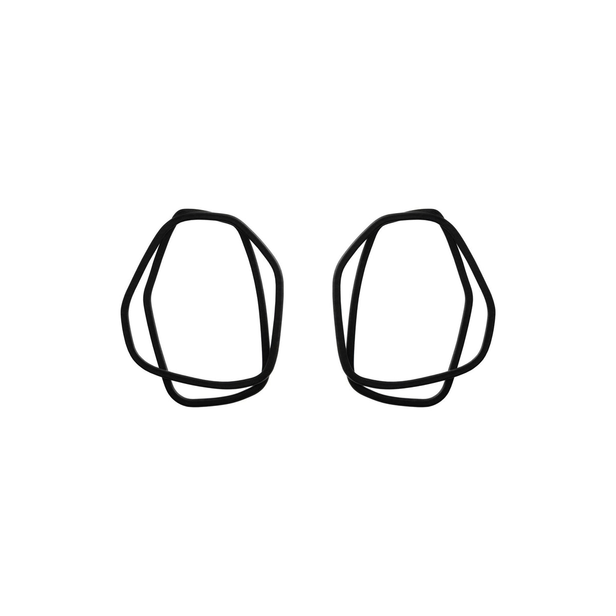 11. Lisa Kroeber Jewellery Loops Earrings in black, organic shape, powder coated brass