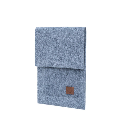 2. Nordhale Malmö 13' Grey Laptop Sleeve in recycled PET felt, shown in studio