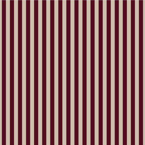 2. Studio shot of Dekornik's Maya Stripes Wallpaper featuring thin cherry brown and beige vertical stripes on a matte paper surface
