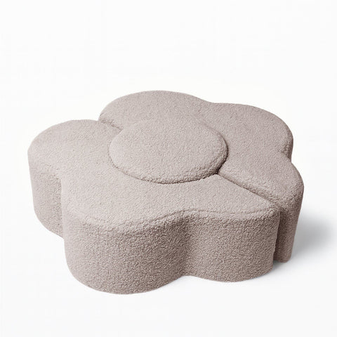 4. MeowBaby foam flower shape set in light grey, featuring a flower-shaped module with a circular center on a white background