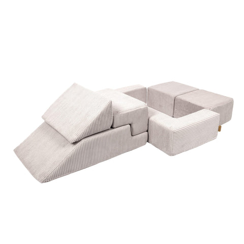 MeowBaby® Soft Velvet Bricks Sofa - Ecru
